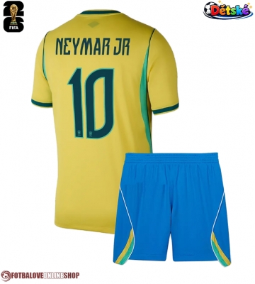 Brazílie Neymar Jr #10 Domácí dres komplet pro Děti MS 2026 Krátkým Rukávem (+ Krátké kalhoty)
